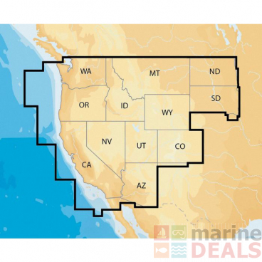 Navionics Plus West MSD Lakes and Coast Chart Card