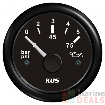 KUS Oil Pressure Gauge 0-5bar Black