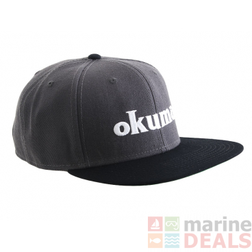 Okuma Black Flat Peaked Cap