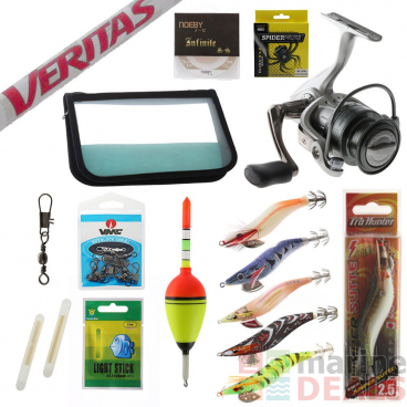 Abu Veritas Cardinal Squid Fishing Pro Package 7ft 8in 1-3kg 2pc