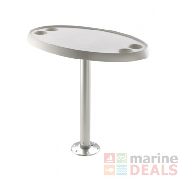 V-Quipment Fixed Height Oval Table with Removable Pedestal and Base Plate 68cm
