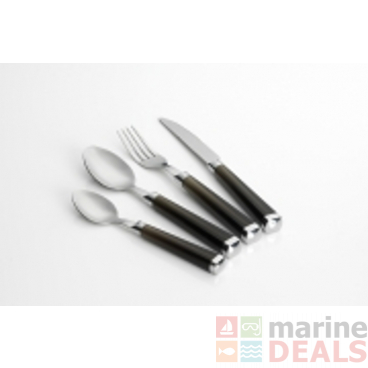 Flamefield Ltd 16Pce Cutlery Set with Black Handle