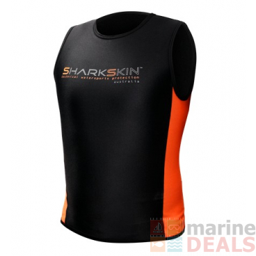 Sharkskin Chillproof Junior Sleeveless Thermal Vest Black/Orange
