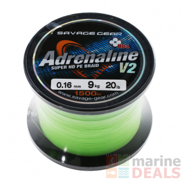 Savage Gear Adrenaline HD4 Braid 1500m 20lb Neon Lime