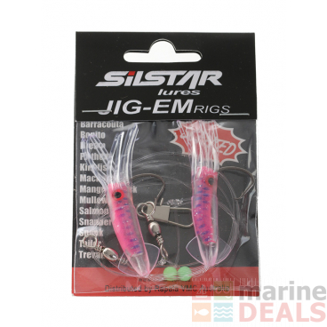 Silstar Jig-em Squid Flasher Rig 7cm Pink/Blue