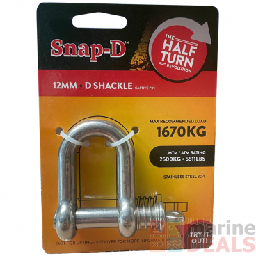 Snap-D 304 Stainless Steel D-Shackle 12mm 1670kg