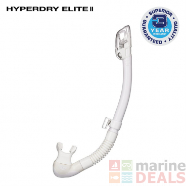 TUSA Hyperdry Elite II White Silicone Dive Snorkel White