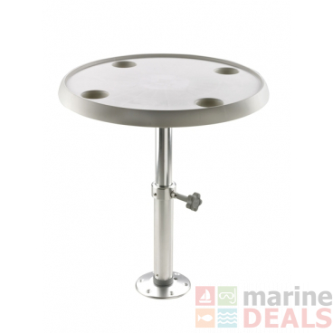 V-Quipment Adjustable Height Round Table with Removable Pedestal and Base Plate 50-70cm