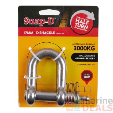 Snap-D 304 Stainless Steel D-Shackle 17mm 3000kg