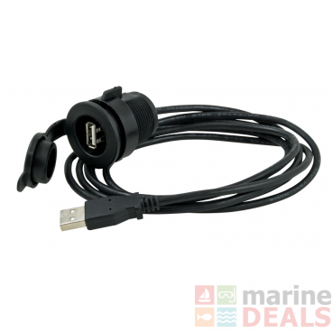 Marinco USB Extension Cable with Weatherproof Cap 6ft
