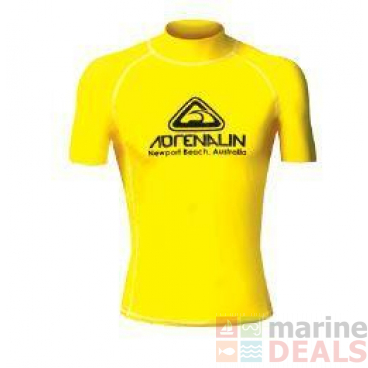 Adrenalin Hi-Vis Club Mens Short Sleeve Rash Vest Yellow XL