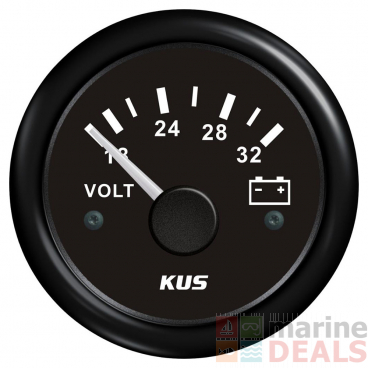 KUS Voltmeter Gauge 18-32V Black