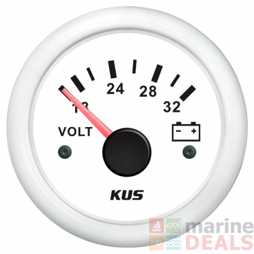 KUS Voltmeter Gauge 18-32V White