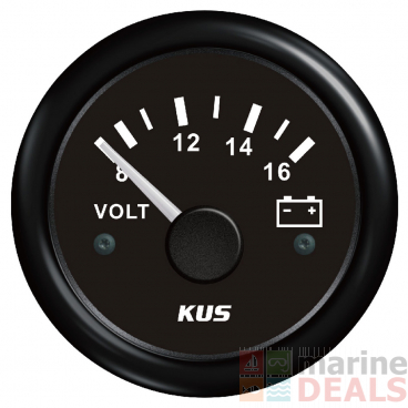 KUS Voltmeter Gauge 8-16V Black
