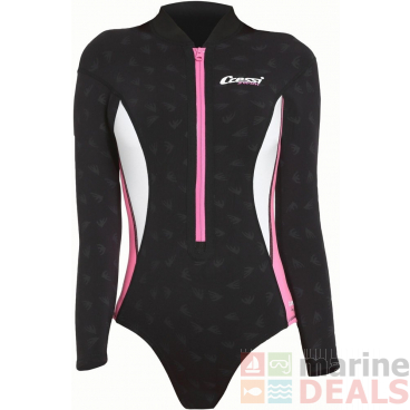 Cressi Termico Long Sleeve Womens Swimsuit 2mm Black/Pink/White