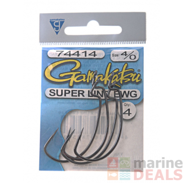 Gamakatsu Superline EWG Worm Hooks 4/0 Qty 4