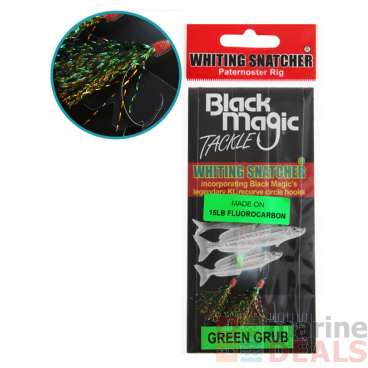 Black Magic Whiting Snatcher Flasher Rig Green Grub