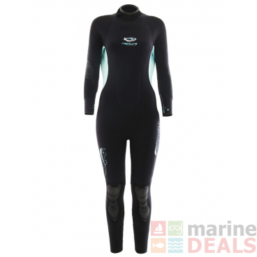 Neptune Amulette Neoprene Womens Semi-Dry Dive Wetsuit Black/Aqua 7/5mm Size 10