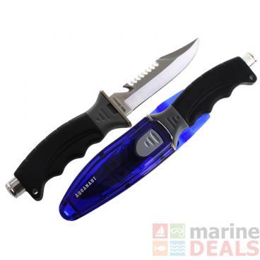 Neptune Attack Dive Knife with Sheath and Straps Blue