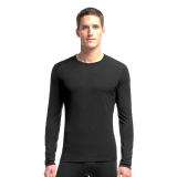 Icebreaker Mens Oasis Merino Thermal Long Sleeve Crew Shirt Black XL