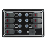 Waterproof Aluminium 7-Way Switch Panel with USB