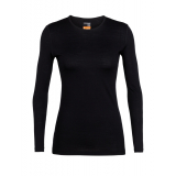 Icebreaker Womens Merino 200 Oasis LS Crewe Shirt Black