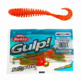 Berkley Gulp Pulse Worm Soft Bait 8cm Qty 8 Chartreuse Green Black Fleck Orange