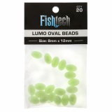 Fishtech Lumo Oval Fishing Beads 8x12mm Qty 20