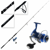 Okuma Azores Blue 6500 and Metaloid Saltwater Spin Combo 8ft 3in PE4-8 2pc