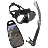 Cressi Big Eyes Evolution Alpha Ultra Mask and Dry Snorkel Set Black