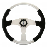 Luisi Evo Marine 2 Steering Wheel Black Crown with Silver Inserts 14.2in