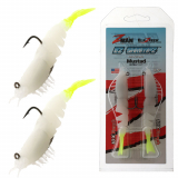 Z-Man Scented Shrimpz Soft Bait 8.8cm Glow/Chartreuse Rigged