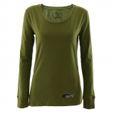 Fisherchick Te Moko Marlin Womens Long Sleeve Shirt Army Green Large