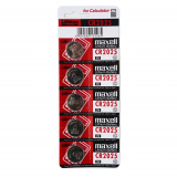 Maxell CR2025 Lithium Button Cell Battery 3V 5-Pack