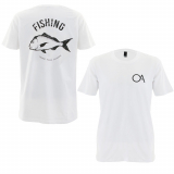 Ocean Angler Fishing T-Shirt Snapper Print White M