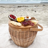 Icey-Tek Insulated Wicker Picnic Basket with Cheese Board