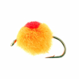 Black Magic Unweighted Globug Trout Fly Fluoro Orange Red A10 Qty 1