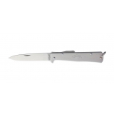 OTTER Mercator Stainless Steel Folding Knife Stainless Handle with Belt Clip 9cm