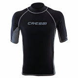 Cressi High-Stretch Mens Short Sleeve Rash Top Black S