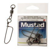 Mustad Ball Bearing Game Swivel with Cross-Lock Snap Size 7 120kg Qty 2