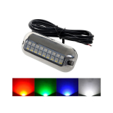 Multi Coloured LED Underwater Light with Stainless Steel Trim Ring 1.2W