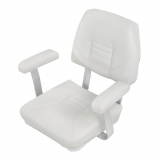V-Quipment Skipper Classic Helm Seat with Arm Rests White