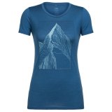 Icebreaker Merino Tech Lite Womens T-Shirt At My Peak Blue L