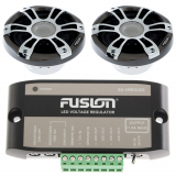 Fusion 2-Way Coaxial Sports Chrome LED Marine Speakers with Regulator 6.5in 230W