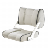 V-Quipment Ferry Helm Seat with Adjustable Backrest White with Dark Blue Seams