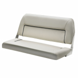 V-Quipment First Class Deluxe Folding Bench Seat White with Dark Blue Seams