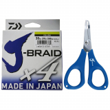 Daiwa X4 J-Braid with Scissors Yellow 270m 15lb
