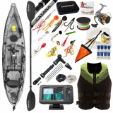 Pro Kayak Fishing Package with Pedal Assist and GPS Charplotter Fishfinder 6ft 3in 5-8kg 2pc