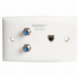 Foxtel Approved 2 X F61 and RJ12 Socket Wall Plate