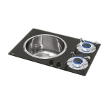 CAN 2 Burner Gas Hob and Sink with Crystal Finish